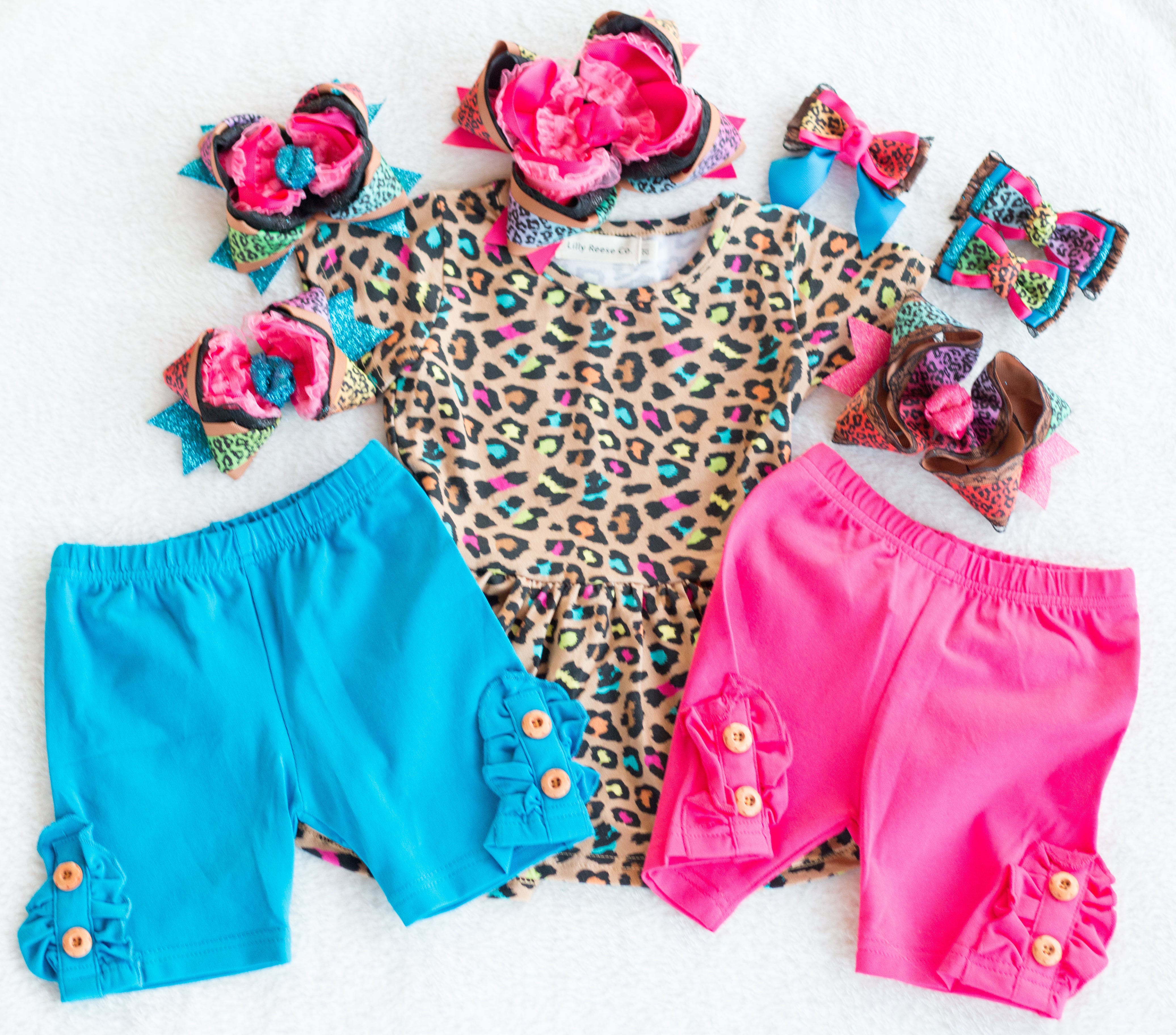 {Turquoise} Button Shorties