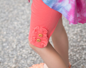 {Coral} Button Shorties